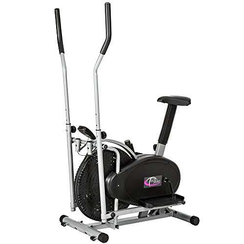 TecTake 2 en 1 ERGOMETRE APPAREIL DE FITNESS STEPPER CROSSTRAINER ELLIPTIQUE EXERCISEUR CARDIO AVEC ÉCRAN LCD