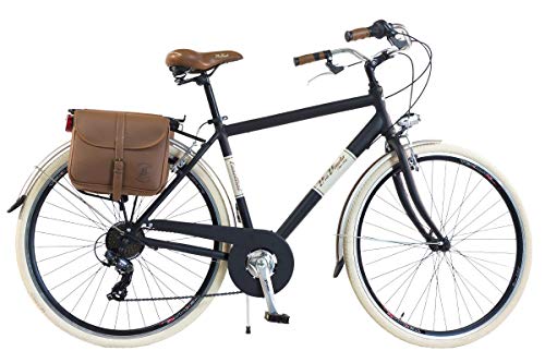 Via Veneto by Canellini City pour Roues de vélo Bike CTB Homme Vintage Retro Via Veneto alluminium (Noir, 54)