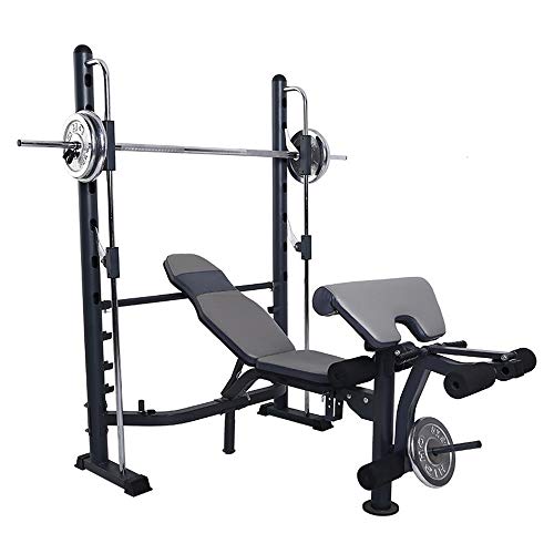 TnSok Banc de Musculation Pliable herculéen Banc Olympique du Poids avec Preacher Curl Leg Developer Noir Banc de Musculation Pliable réglable (Color : Black, Size : 138x121x177cm)