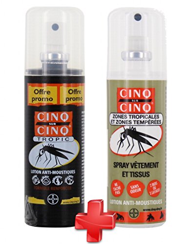 Cinq sur Cinq - Kit Haute protection contre les Moustiques Spray Tropic 100 ml + Spray Vètement 100 ml