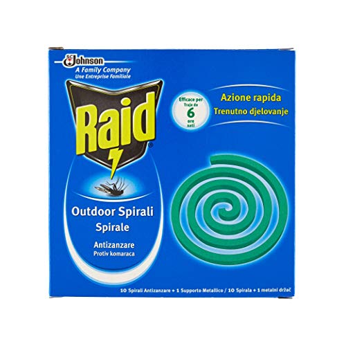 Raid spirales anti-moustiques avec support métallique - 6 boîtes de 10 pièces [60 pièces]